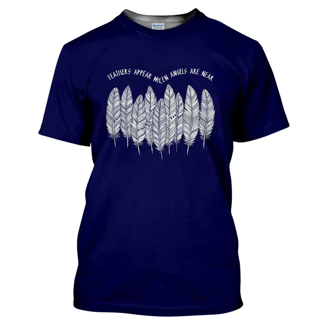 "Feathers Appear When Angels Are Near" Quote T-Shirt, Spiritual Gift for Nature Lovers