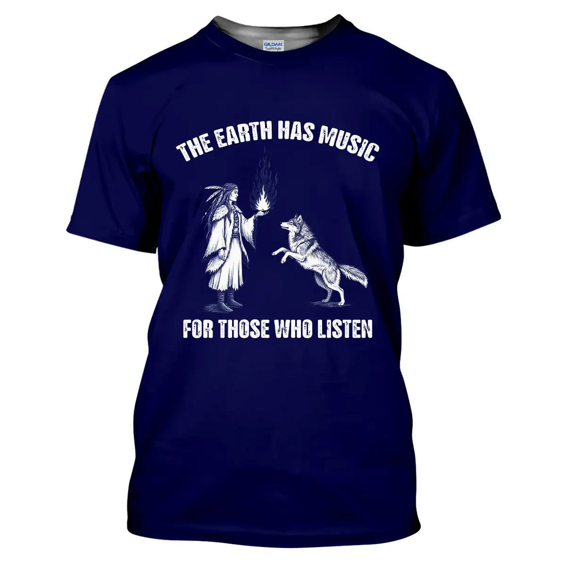 "The Earth Has Music For Those Who Listen" Wolf Spirit T-Shirt, Wolf Spirit