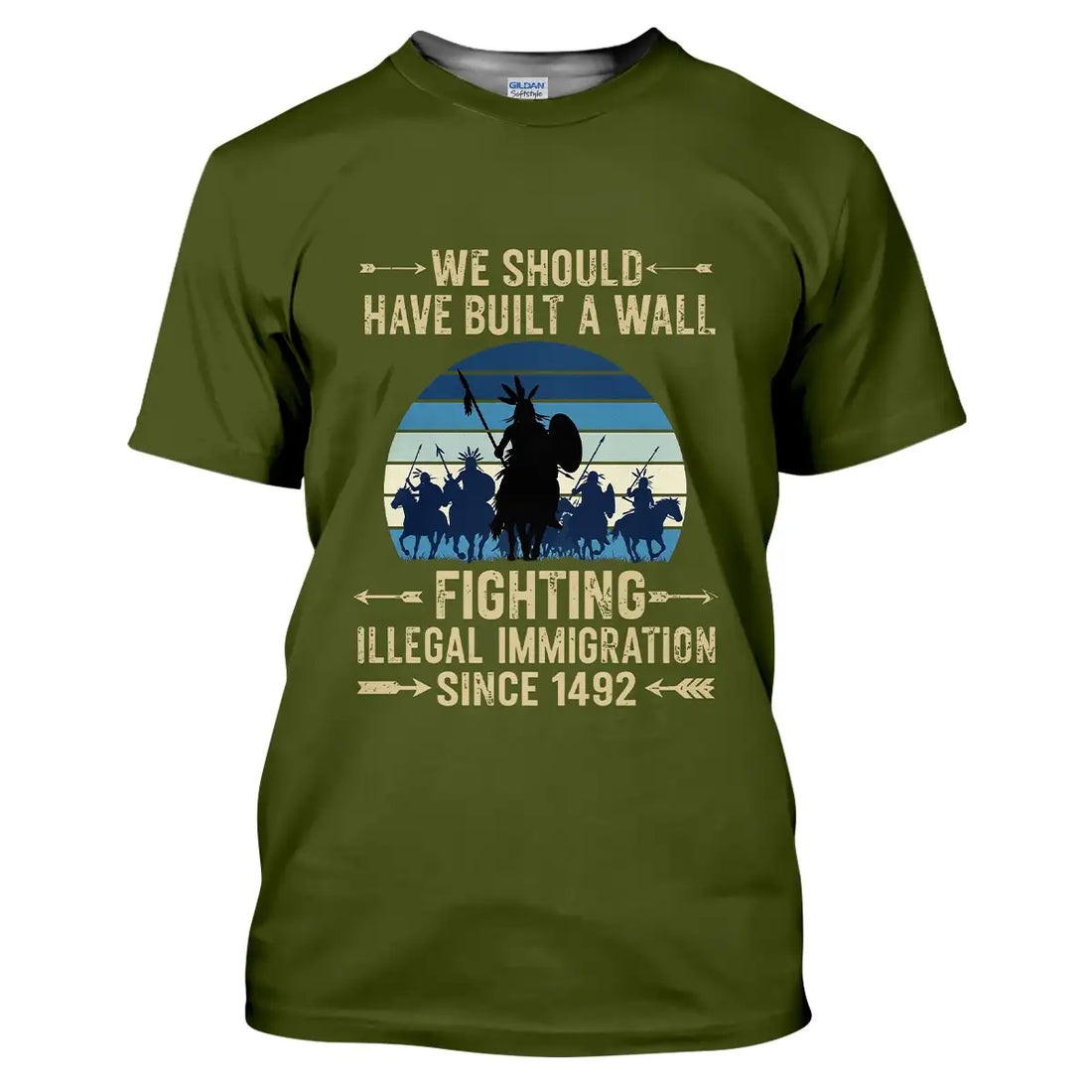 "We Should Have Built A Wall" Graphic Tee, Tribal Warrior Design
