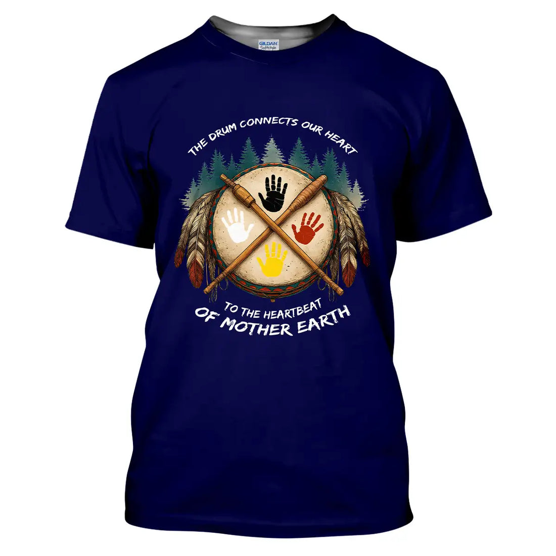 Native American "The Drum Connects Our Heart To The Heartbeat Of Mother Earth" Shirt