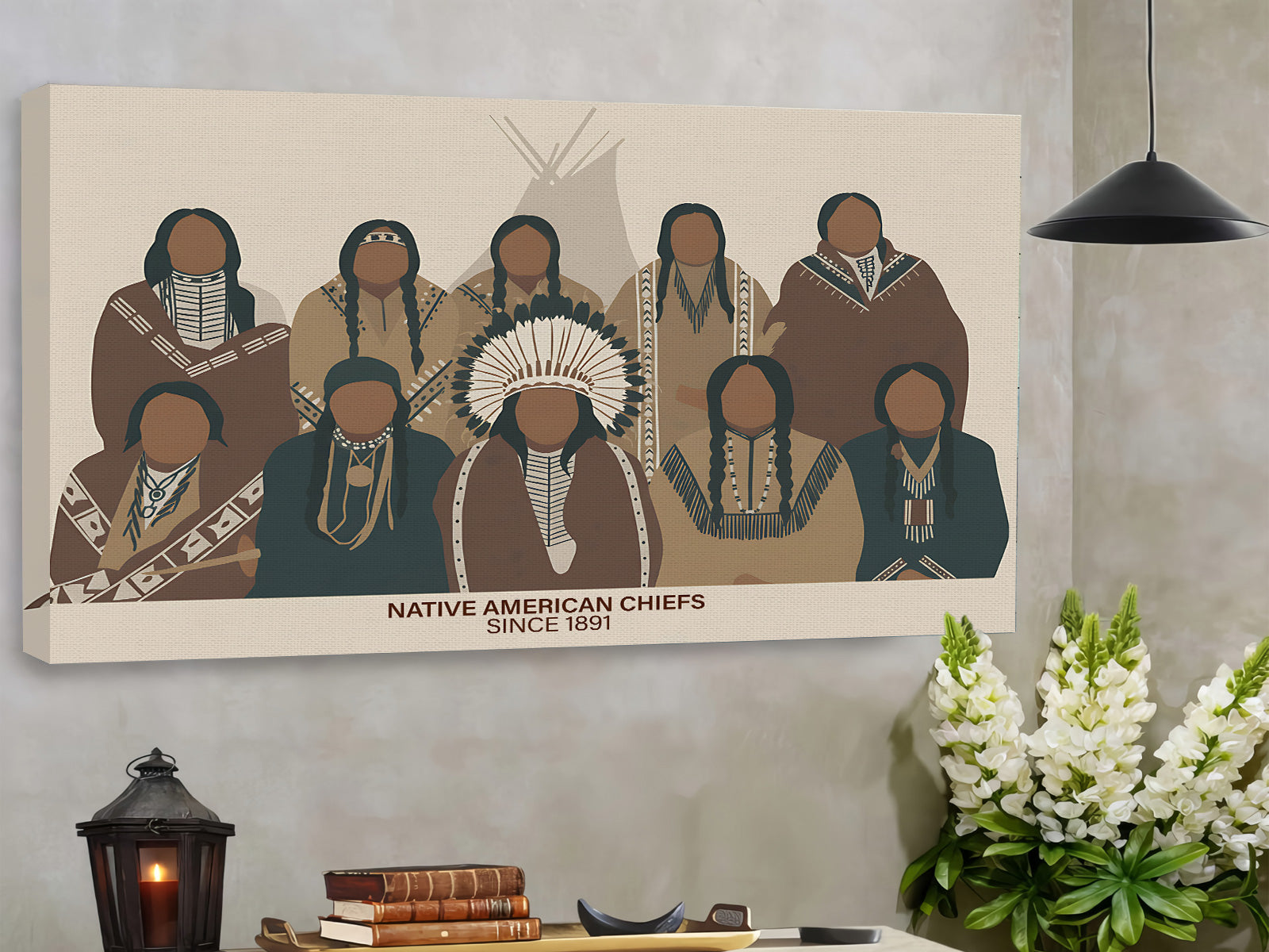 Native American Chiefs Art Print Indigenous Leadership