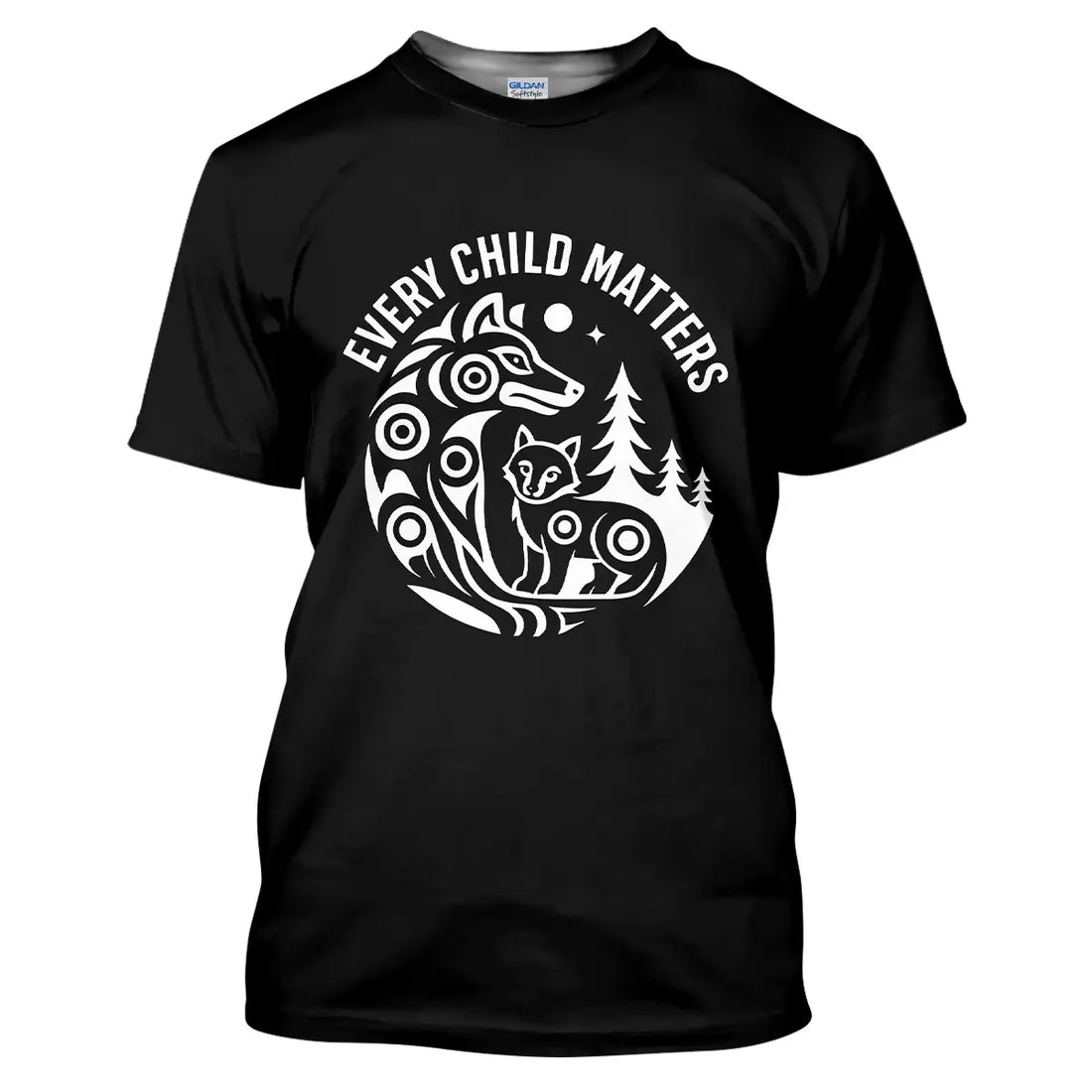 "Every Child Matters" T-Shirt, Native America Wolf Design, Awareness Tee
