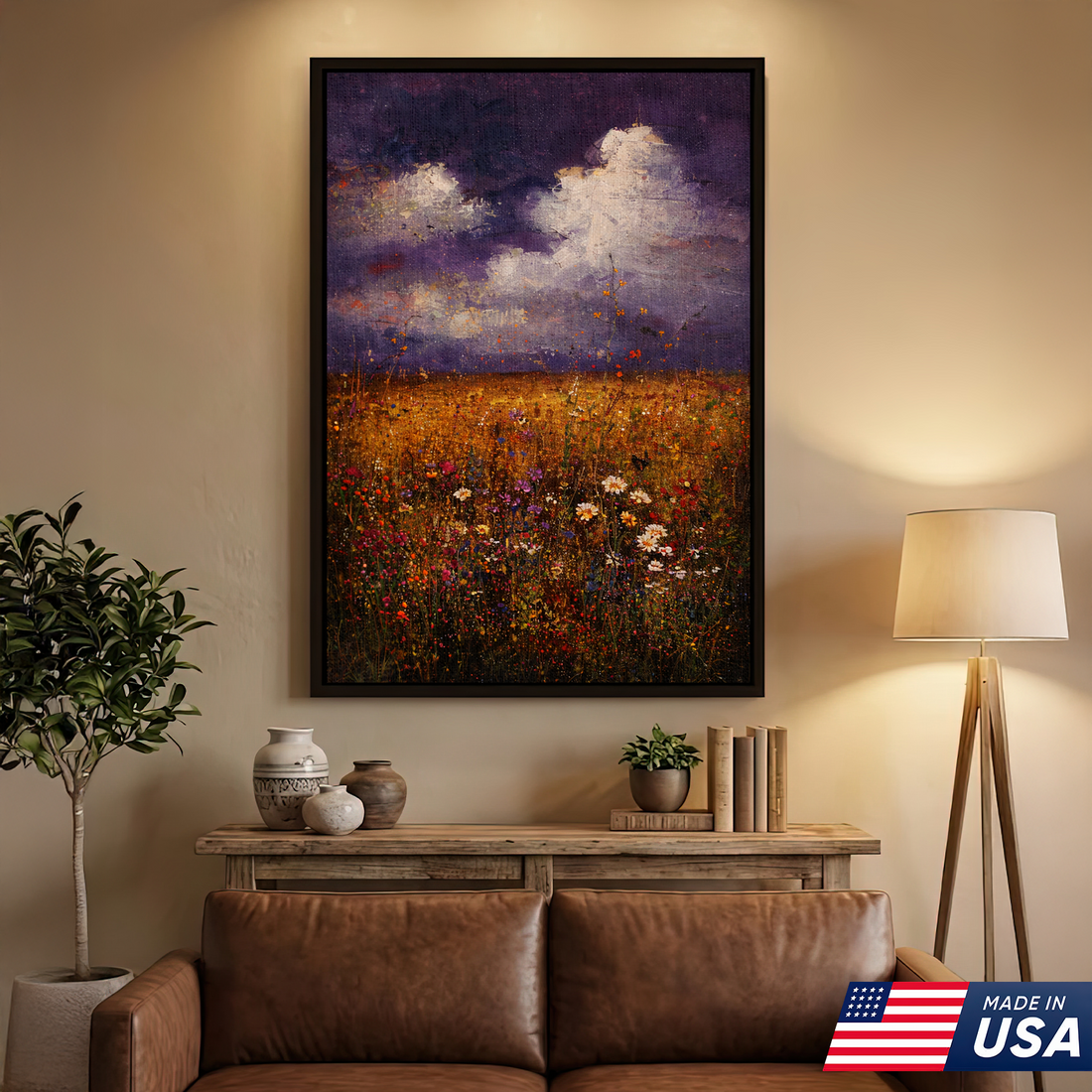 When the Light Breaks Through – Golden Field Under a Stormy Sky