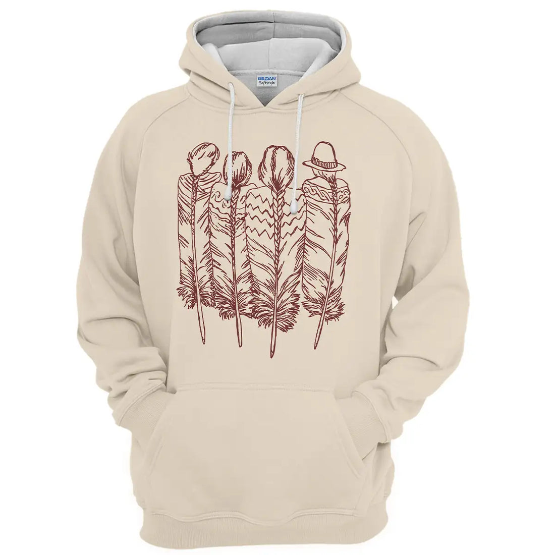 Four Feather Tribal Art Symbol Native American Hoodie