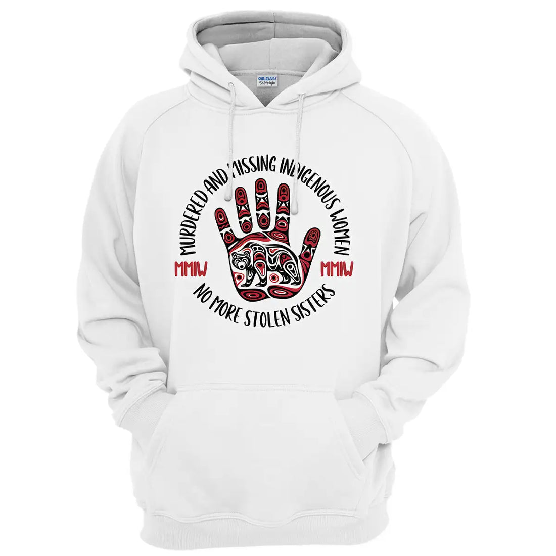 Native America Hoodie , "No More Stolen Sisters" , Handprint Symbol , MMIW Awareness