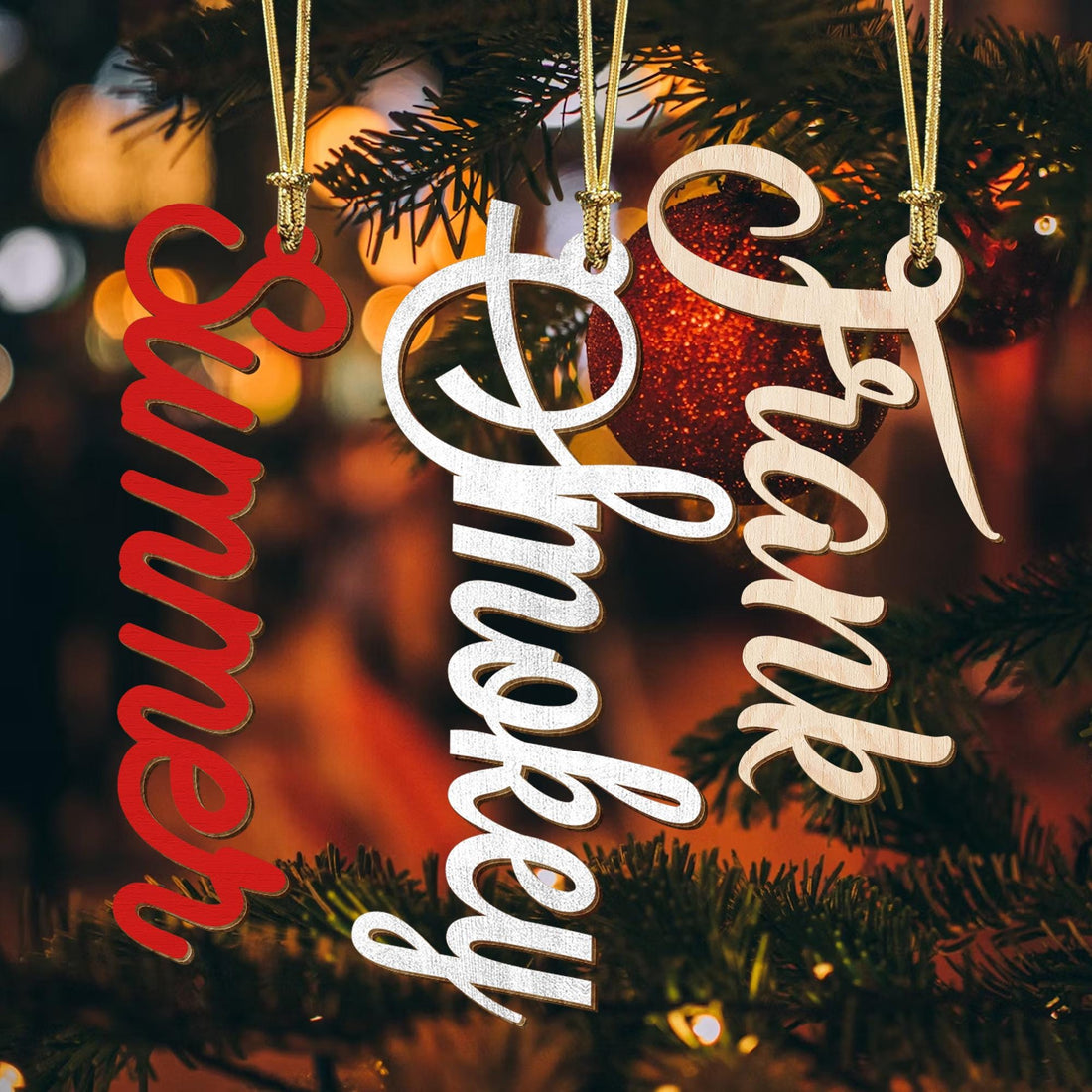 Personalized Name Wooden Ornaments 2024 Christmas Tree Decorations, Custom Christmas Ornament Secret Santa Gift Stocking Gift Tag