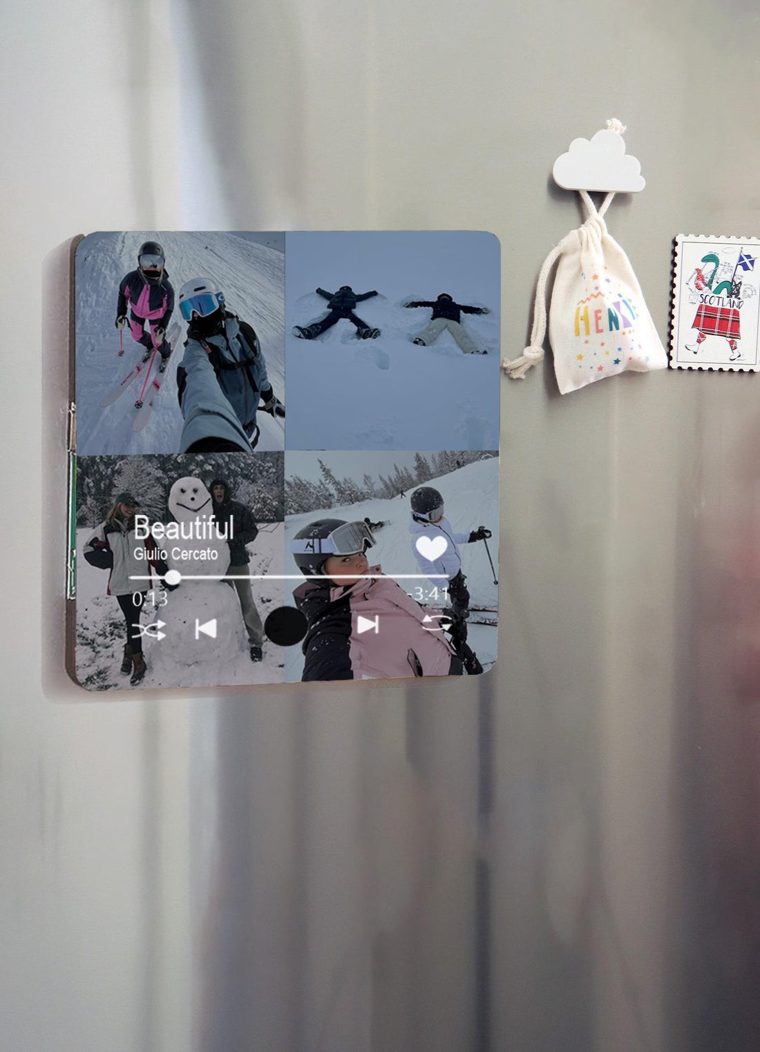 Personalized Fridge Music Magnet, Plays Custom Song. Gift for Him, Couples, Music Lovers, Custom Photo Music Fridge Magnet, Christmas Gift