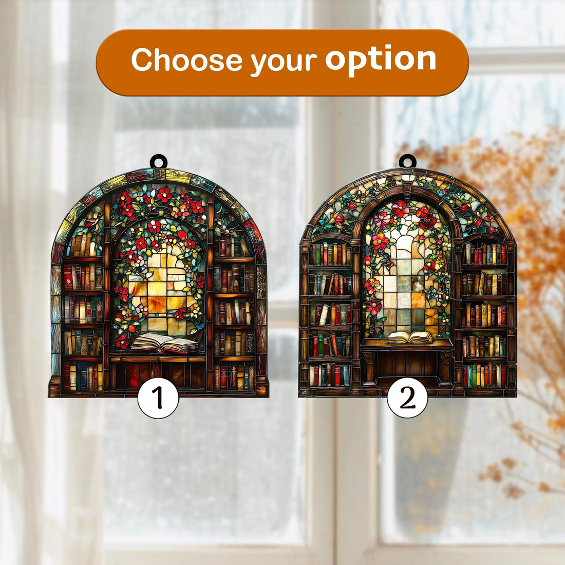 Library Bookshelf ACRYLIC SUNCATCHER Library Window Hanging NOT Glass Book Lover Gift Bookish Librarian Gift Wall Hanging Decor