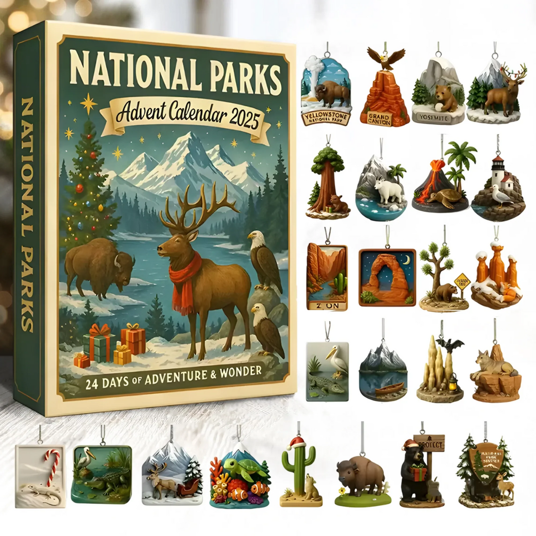 National Parks Ornament Advent Calendar, 2025 Advent Calendar, Christmas Countdow Calendar