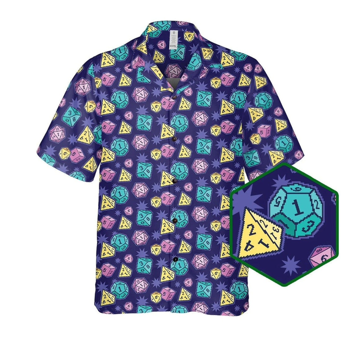 Colorful Dice Hawaiian Shirt, Fantasy RPG Gamer Aloha Shirt