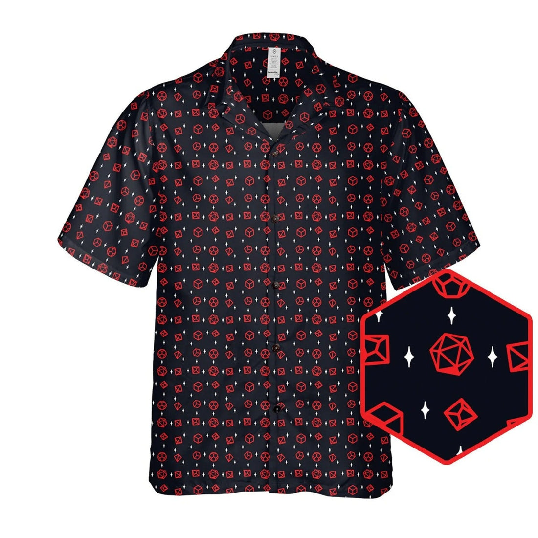 Minimal Dice Hawaiian Shirt, Fantasy RPG Gamer Aloha Shirt for Men