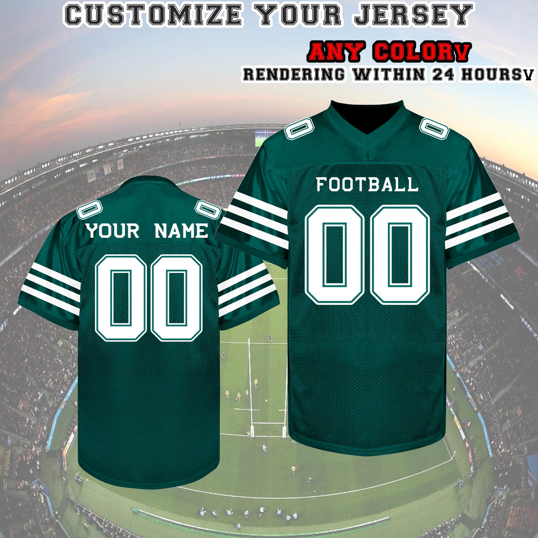 Personalized Football Jersey Hawaii Shirt, Custom Name Number Football Fan Hawaiian Shirt, Team Style Sports Aloha Shirt