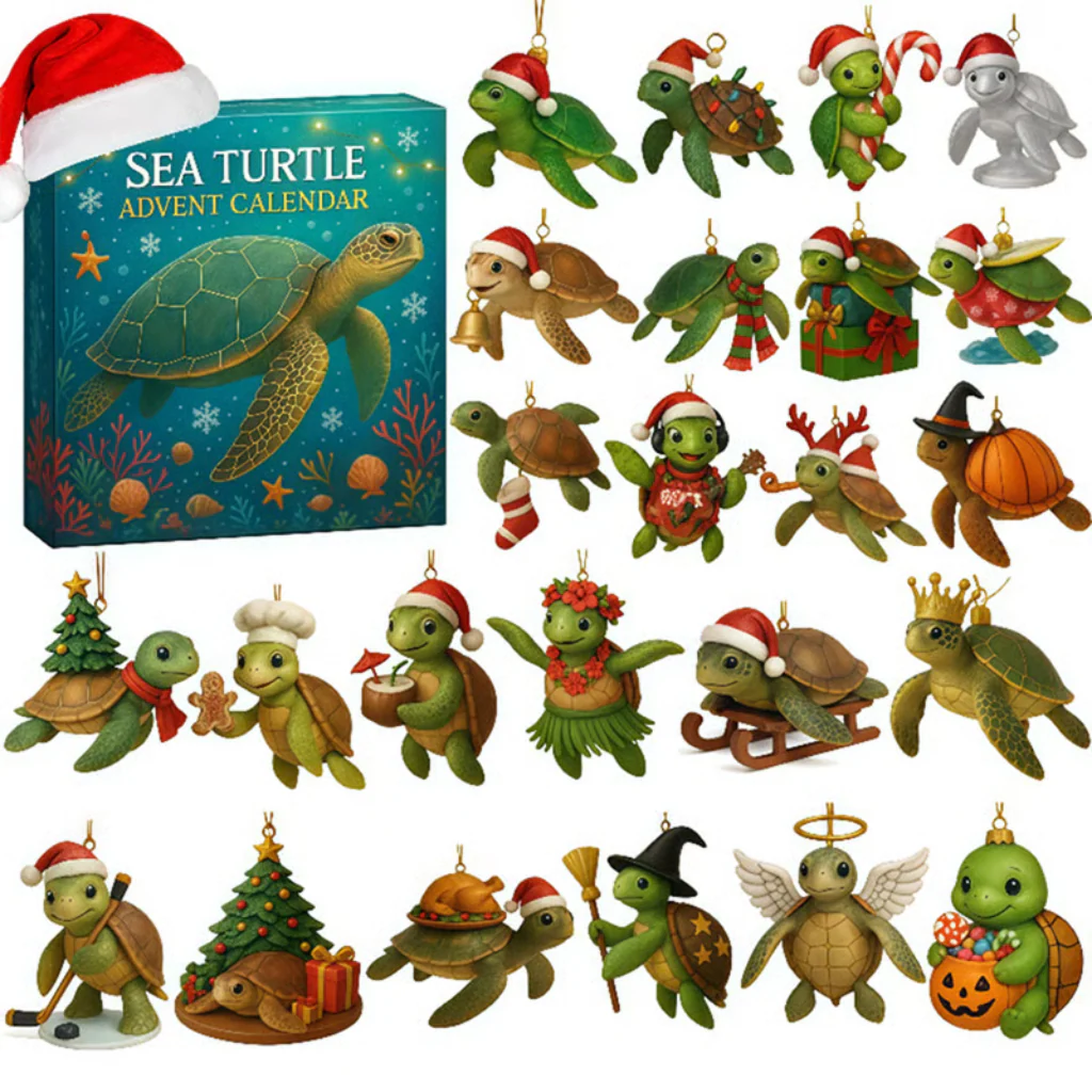 Sea Turtle Ornament Advent Calendar, 2025 Advent Calendar, Christmas Calendar