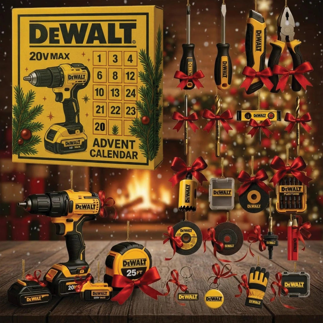 Mini DeWalt Tool Advent Calendar, 2025 Advent Calendar, Christmas Countdown Calendar