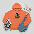 An orange hoodie showcasing the 