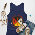 A navy blue tank top with the 