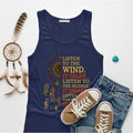 Navy Native America tank top featuring dreamcatcher and motivational quote