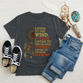A charcoal slate Native America t-shirt featuring a dreamcatcher and motivational quote.