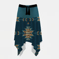 Close-up of Navajo geometric pattern on Native American dress with tribal motifs