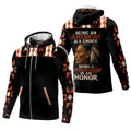 Front and back view of Native American fleece jacket with elder portrait and honor quote