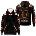 Side and back view of fleece jacket with message “Being Native is an Honor”