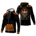 Native American zip-up hoodie with statement for Indigenous land rights and bold art