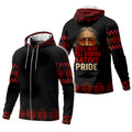 Back and front view of full-zip fleece jacket featuring Native elder face and text “Still Here Still Strong Native Pride”