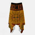 A striking Southwestern-style skirt featuring sun, butterfly, and flame designs for a cultural, boho vibe.