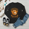 A black long-sleeve t-shirt with the 