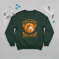 A forest green sweatshirt with the 