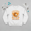 A white sweatshirt with the 