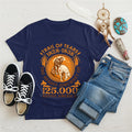 A navy blue t-shirt with the 