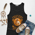 A black tank top featuring the 